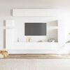 vidaXL 8 Piece TV Cabinet Set White Engineered Wood