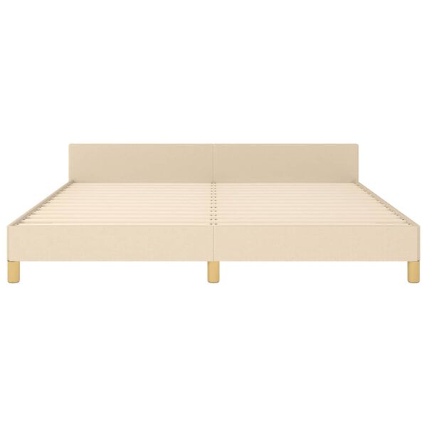 vidaXL Bed Frame without Mattress Cream 180x200 cm Super King Fabric