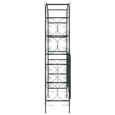 vidaXL Garden Arch with Gate Black 108x45x235 cm Steel