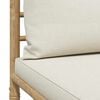vidaXL 3 Piece Garden Lounge Set with Cream White Cushions Bamboo