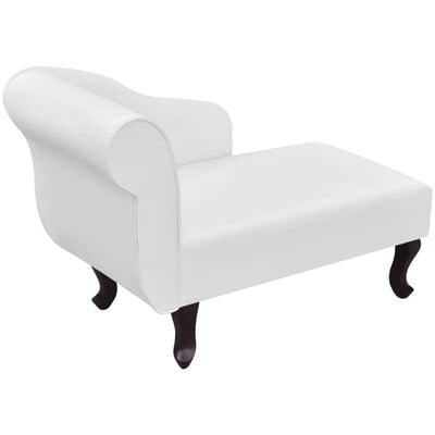 vidaXL Chaise Longue White Faux Leather, white vidaXL Chaise Longue White Faux Leather