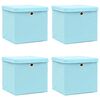 vidaXL Storage Boxes with Lids 4 pcs Baby Blue 32x32x32 cm Fabric