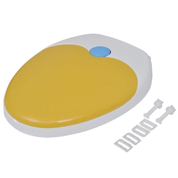 vidaXL Toilet Seats with Soft Close Lids 2pcs Plastic White and Yellow