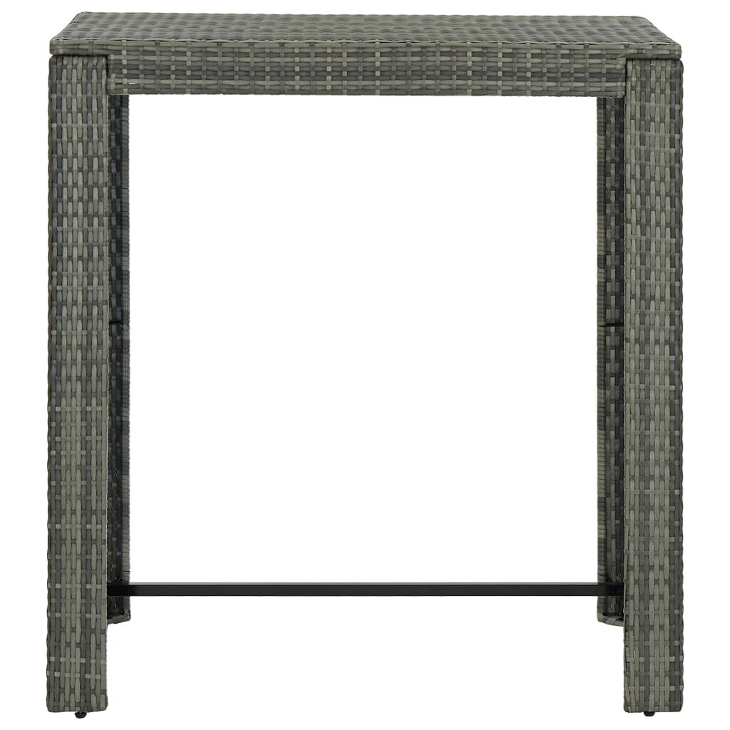 vidaXL Garden Bar Table Grey 100x60.5x110.5 cm Poly Rattan