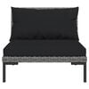 vidaXL 5 Piece Garden Lounge Set with Cushions Poly Rattan Dark Grey