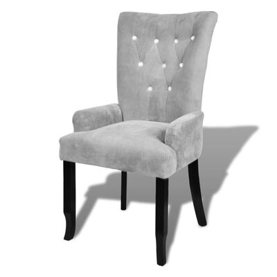 vidaXL Armchair Silver Velvet