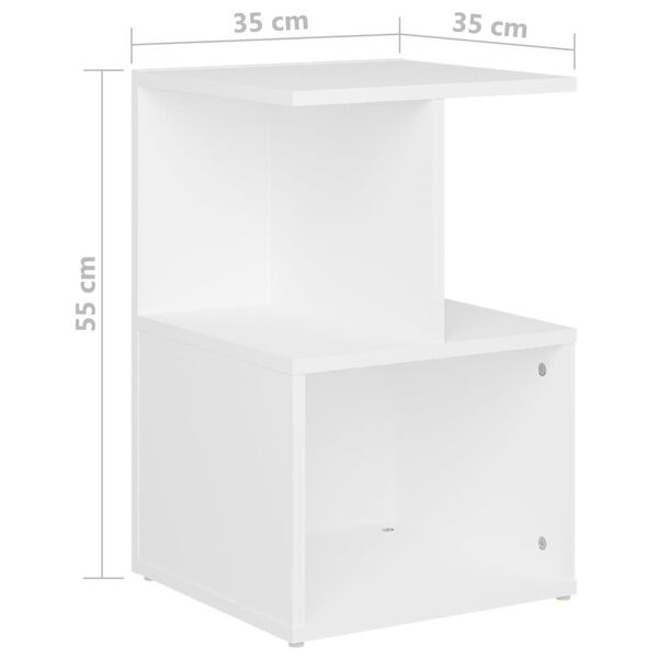 vidaXL Bedside Cabinet White 35x35x55 cm Engineered Wood