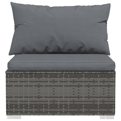 vidaXL 11 Piece Garden Lounge Set with Cushions Grey Poly Rattan, grey and anthracite vidaXL 11 Piece Garden Lounge Set with Cushions Grey Poly Rattan