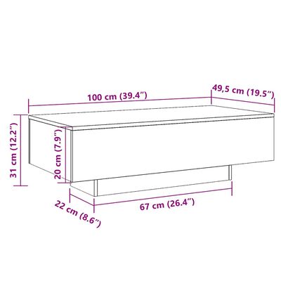 vidaXL Coffee Table Black 100x49.5x31 cm Engineered Wood, black vidaXL Coffee Table Black 100x49.5x31 cm Engineered Wood