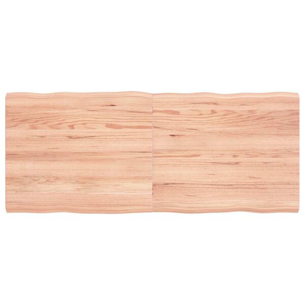 vidaXL Table Top Light Brown 120x50x(2-4)cm Treated Solid Wood Live Edge
