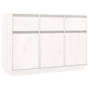 vidaXL Sideboard White 111x36x75 cm Solid Wood Pine
