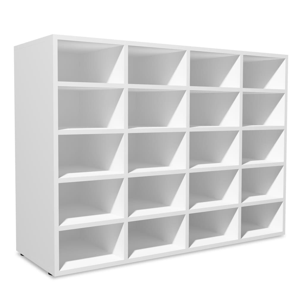 vidaXL Shoe Rack Engineered Wood 92x30x67.5 cm White