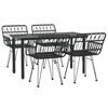 vidaXL 5 Piece Garden Dining Set Black Poly Rattan
