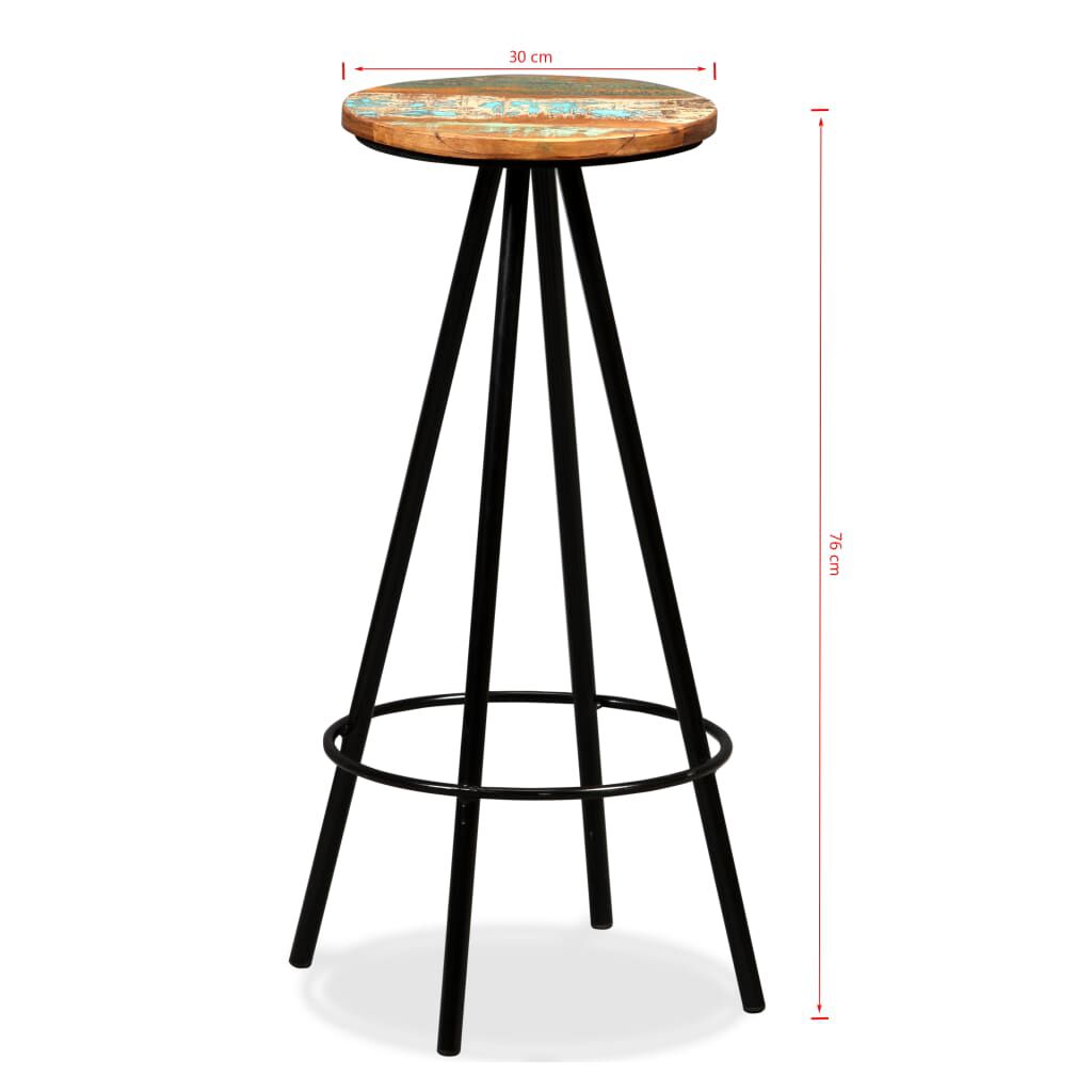 vidaXL Bar Set 3 Pieces Solid Reclaimed Wood