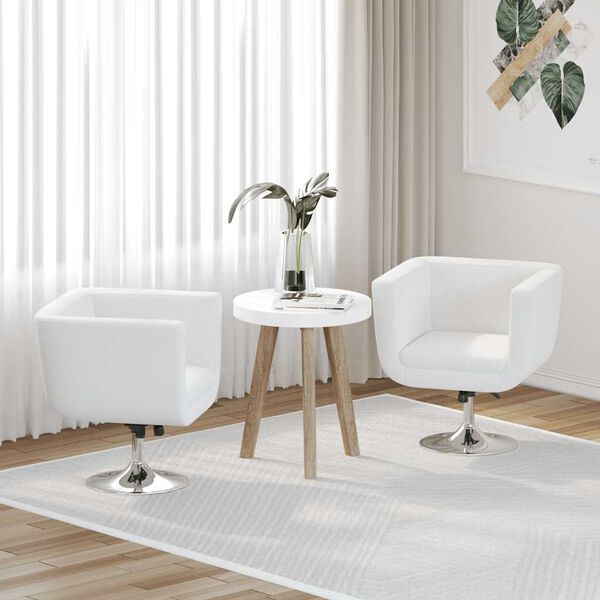 vidaXL Bar Chairs 2 pcs White Faux Leather