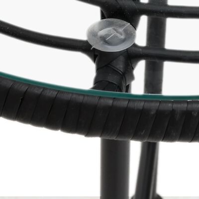 vidaXL Dining Table Black Ø80 cm Tempered Glass and Steel, black vidaXL Dining Table Black Ø80 cm Tempered Glass and Steel