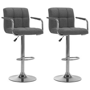 vidaXL Bar Stools 2 pcs Light Grey Fabric