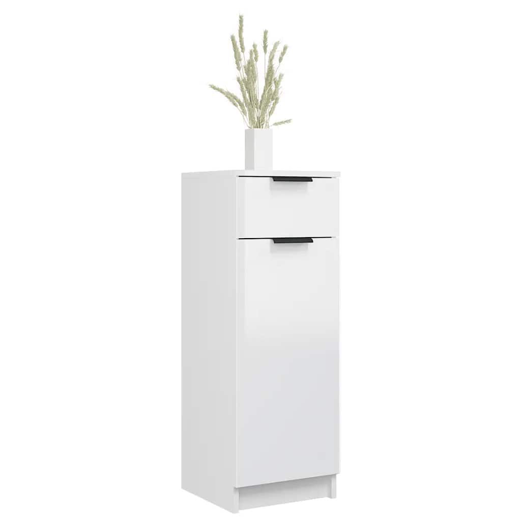 vidaXL Bathroom Cabinet High Gloss White 32x34x90 cm Engineered Wood