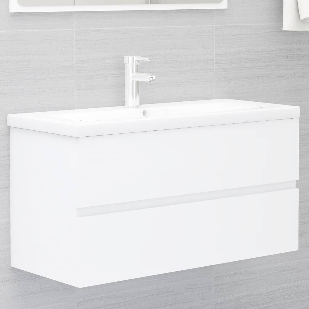 vidaXL Sink Cabinet White 90x38.5x45 cm Engineered Wood