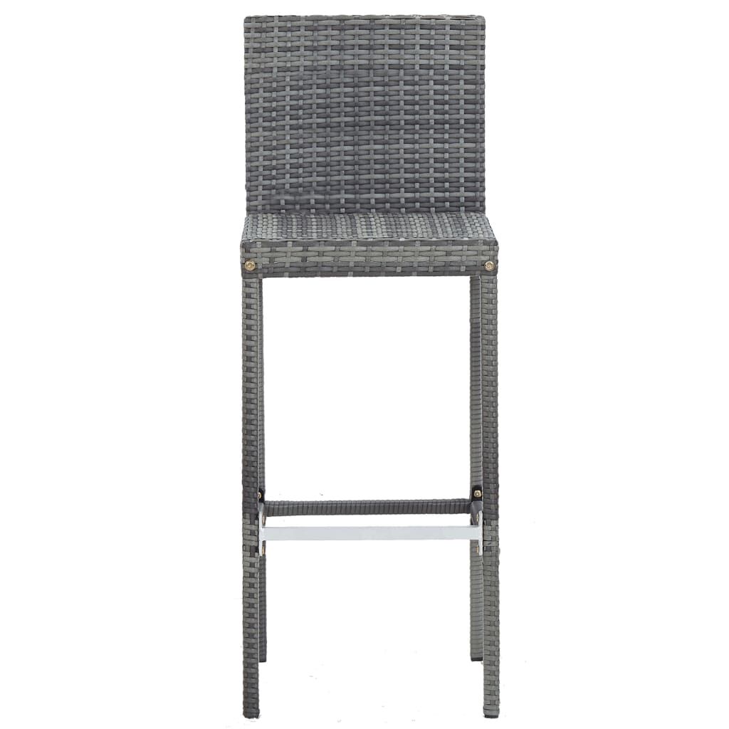 vidaXL 5 Piece Outdoor Bar Set Poly Rattan and Acacia Wood Grey