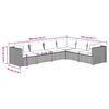 vidaXL 6 Piece Garden Lounge Set with Cushions Poly Rattan Grey