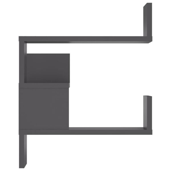 vidaXL Wall Corner Shelf 2 pcs Grey 40x40x50 cm Engineered Wood