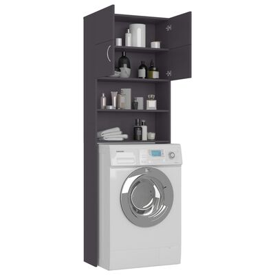 vidaXL Washing Machine Cabinet Grey 64x25.5x190 cm Engineered Wood, grey vidaXL Washing Machine Cabinet Grey 64x25.5x190 cm Engineered Wood