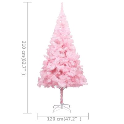 vidaXL Artificial Pre-lit Christmas Tree with Stand Pink 210 cm PVC, pink vidaXL Artificial Pre-lit Christmas Tree with Stand Pink 210 cm PVC