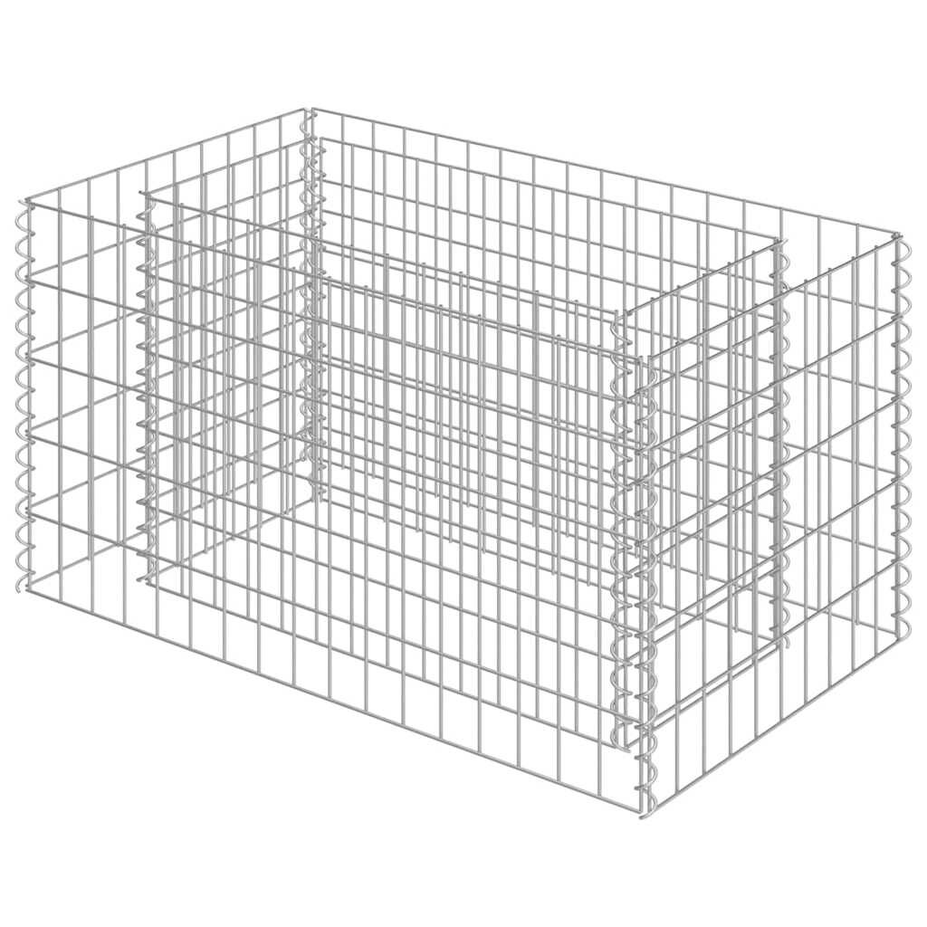 vidaXL Gabion Raised Bed Galvanised Steel 90x50x50 cm