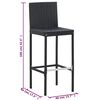 vidaXL 5 Piece Outdoor Bar Set Poly Rattan and Acacia Wood Black