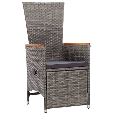vidaXL 7 Piece Garden Dining Set Poly Rattan Grey, grey vidaXL 7 Piece Garden Dining Set Poly Rattan Grey