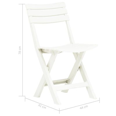 vidaXL Folding Garden Chairs 2 pcs Plastic White, white vidaXL Folding Garden Chairs 2 pcs Plastic White