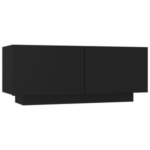 vidaXL Bedside Cabinet Black 100x35x40 cm Engineered Wood