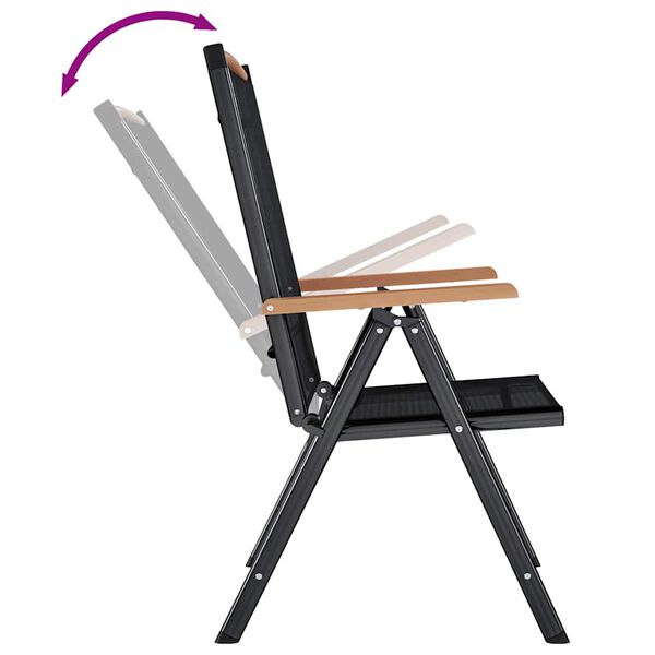 vidaXL Folding Garden Chairs 6 pcs Textilene Black