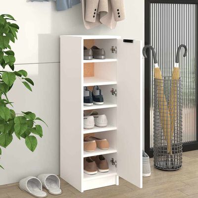 vidaXL Shoe Cabinet White 30x35x100 cm Engineered Wood, white vidaXL Shoe Cabinet White 30x35x100 cm Engineered Wood