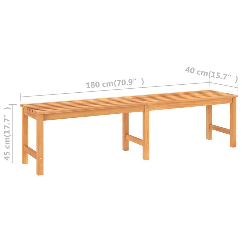 vidaXL Garden Bench 180 cm Solid Teak Wood