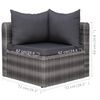 vidaXL 5 Piece Garden Sofa Set with Cushions & Pillows Poly Rattan Grey