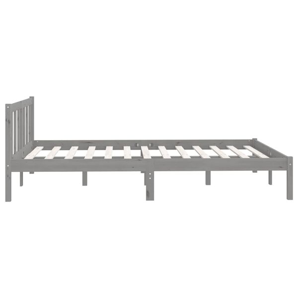 810079 vidaXL Bed Frame without Mattress Grey Solid Wood 120x200 cm