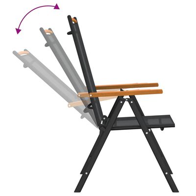 vidaXL 7 Piece Garden Dining Set Black and Brown Aluminium, black and brown vidaXL 7 Piece Garden Dining Set Black and Brown Aluminium