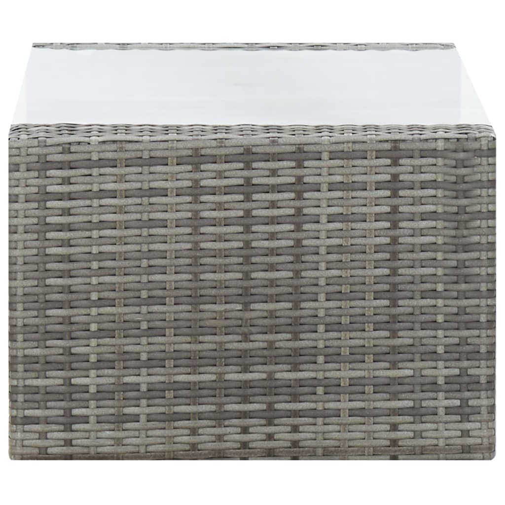 vidaXL 4 Piece Garden Lounge Set with Cushions Poly Rattan Grey