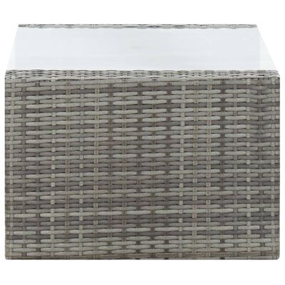 vidaXL 4 Piece Garden Lounge Set with Cushions Poly Rattan Grey, grey vidaXL 4 Piece Garden Lounge Set with Cushions Poly Rattan Grey
