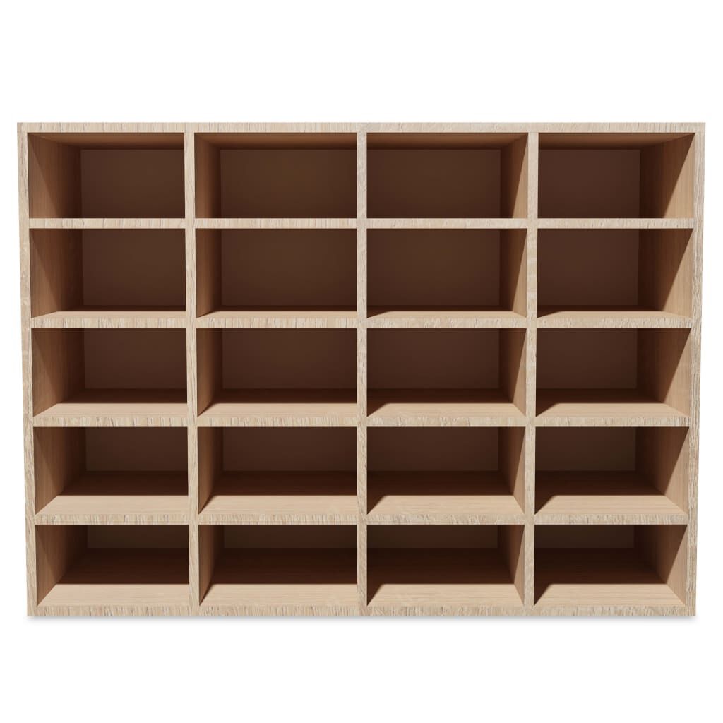 vidaXL Shoe Rack Engineered Wood 92x30x67.5 cm Oak