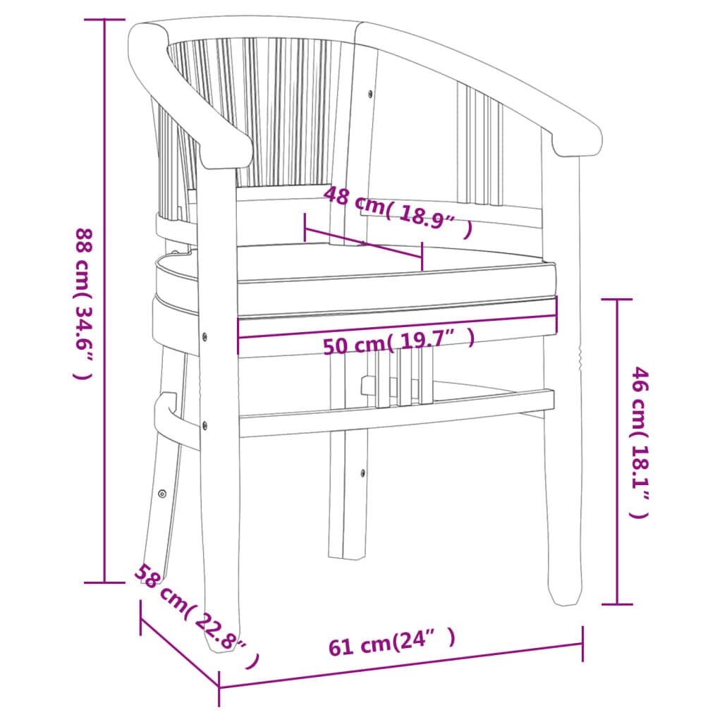 vidaXL 5 Piece Garden Dining Set Solid Wood Teak