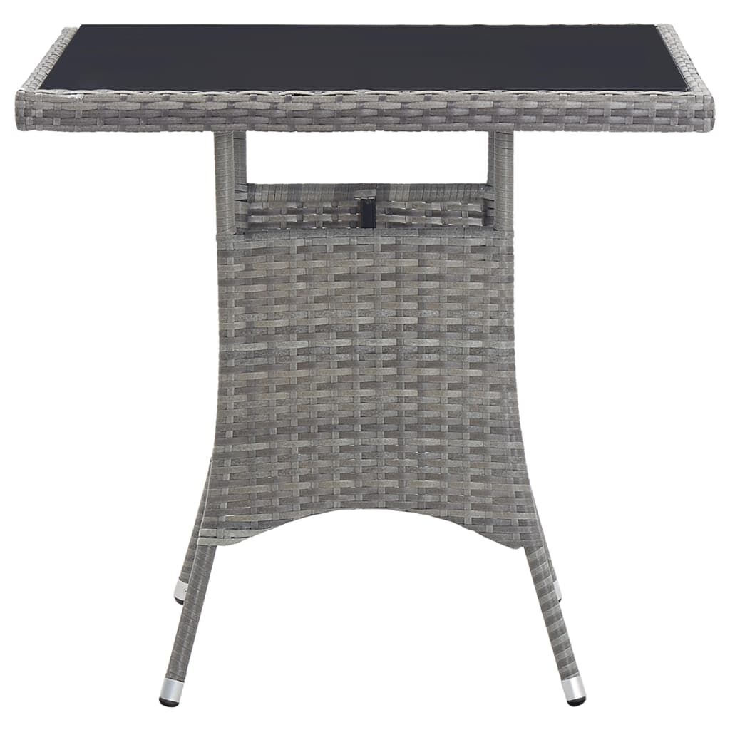 vidaXL Garden Table Anthracite 80x80x74 cm Poly Rattan