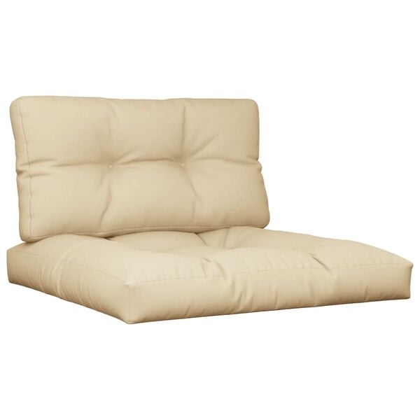 vidaXL Pallet Cushions 2 pcs Beige Fabric