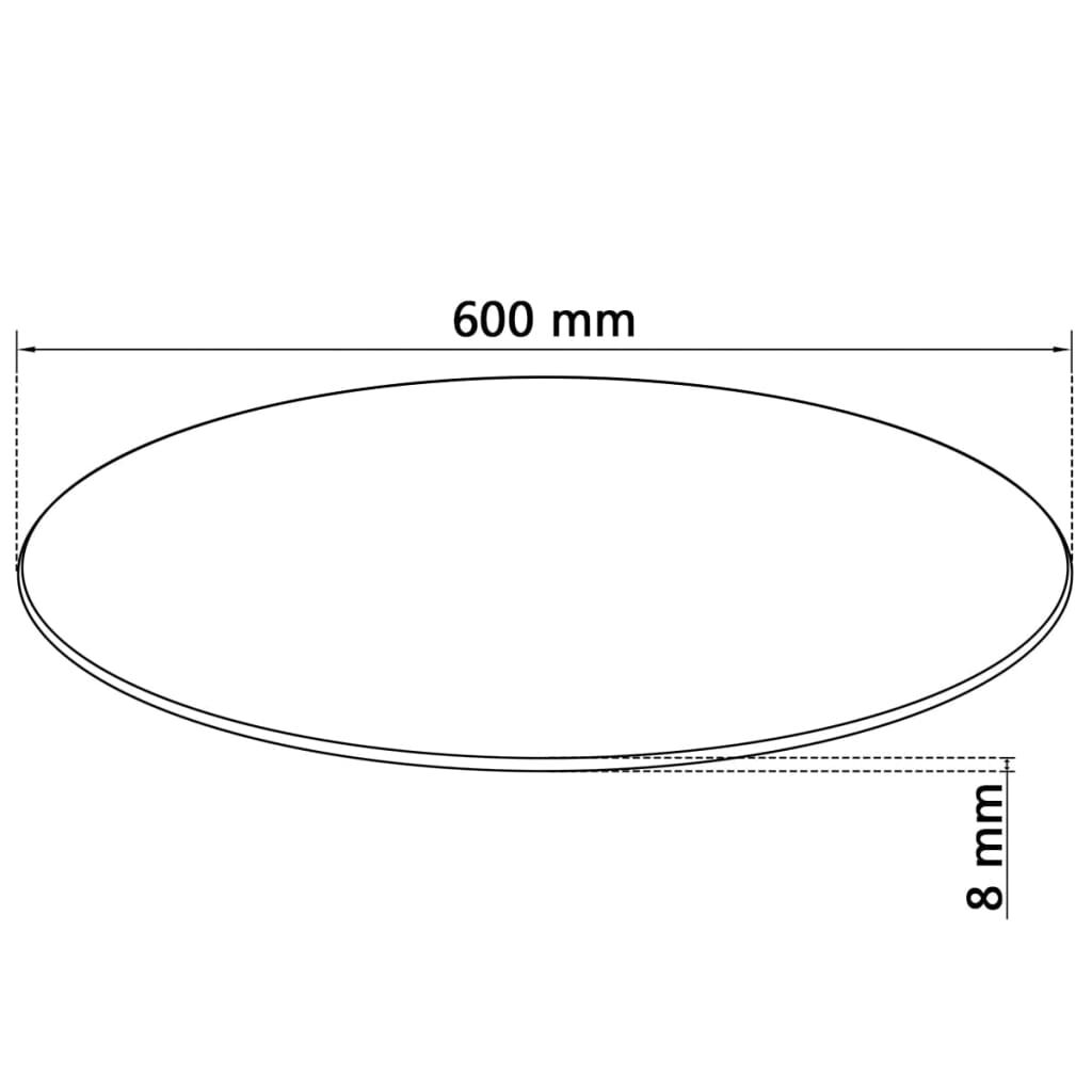 vidaXL Table Top Tempered Glass Round 600 mm
