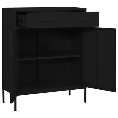 vidaXL Storage Cabinet Black 80x35x101.5 cm Steel