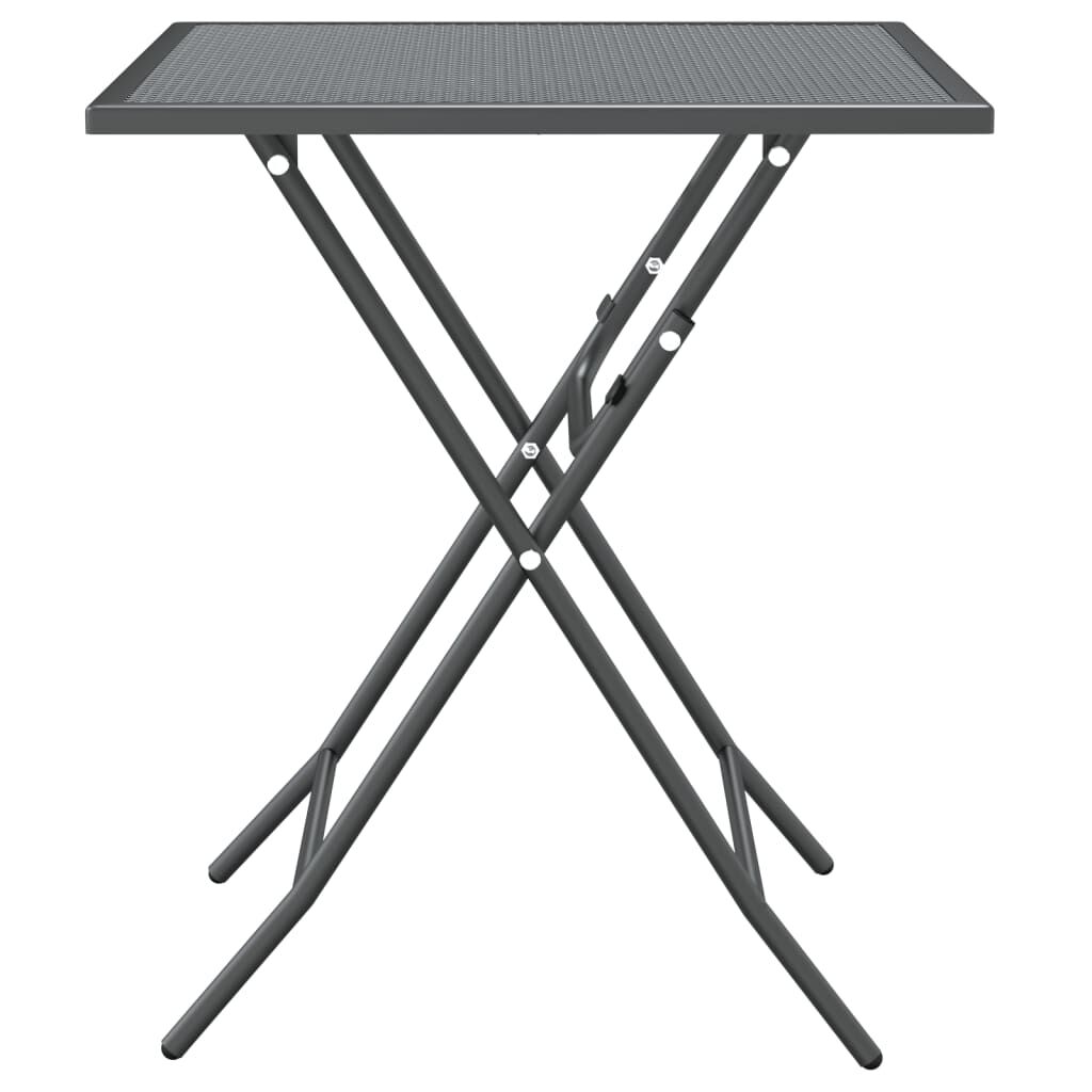 vidaXL 3 Piece Garden Dining Set Expanded Metal Mesh Anthracite