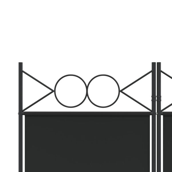 vidaXL 3-Panel Room Divider Black 120x220 cm Fabric