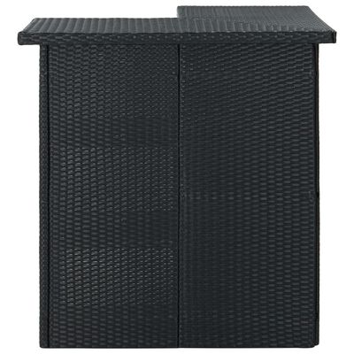 vidaXL Corner Bar Table Black 100x50x105 cm Poly Rattan, black vidaXL Corner Bar Table Black 100x50x105 cm Poly Rattan